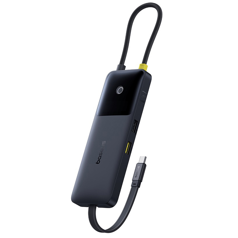 Переходник HUB Baseus OS Dual Fast Charging 6in1 (Type-C to HDMI4K@60Hz+2xUSB-A+3xUSB-C) (B0007090) (Cosmic Black)