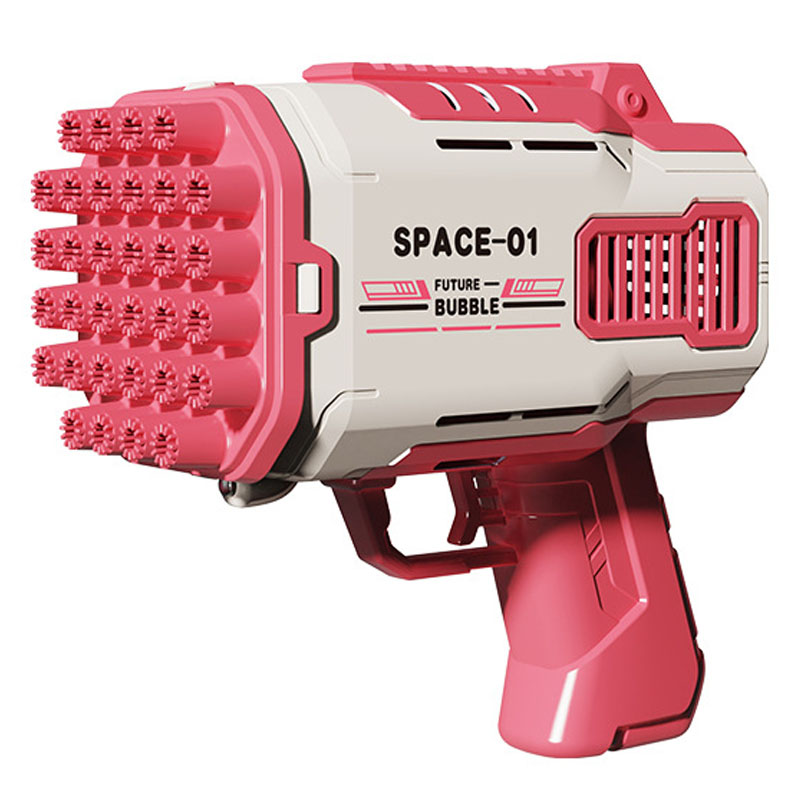 Пистолет для мыльных пузырей Bubble Gun 698-20 с насадками на 32/45 отверстий 50ml (Pink)