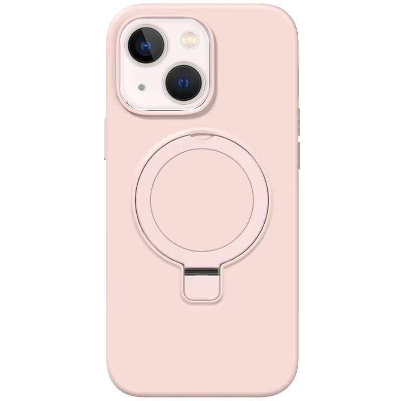 Чехол Silicone Case Full Protective NO LOGO with Ring для Apple iPhone 13 / 14 (6.1") (Pink)