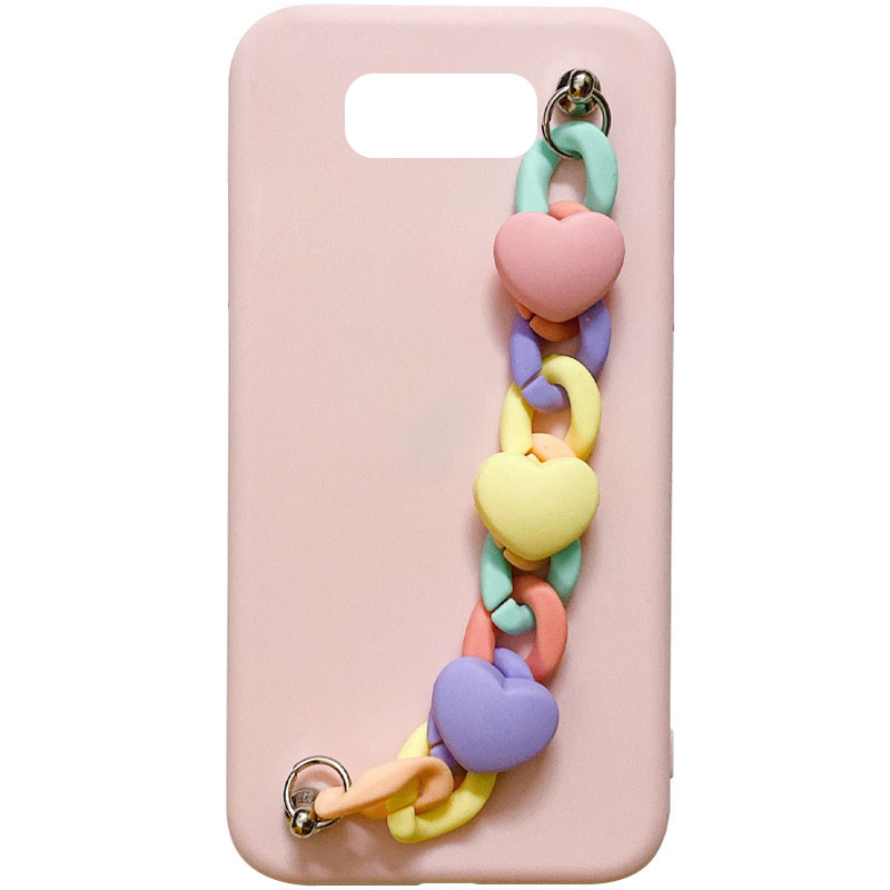 Чехол Chained Heart c подвесной цепочкой для Samsung G955 Galaxy S8 Plus (Pink Sand)