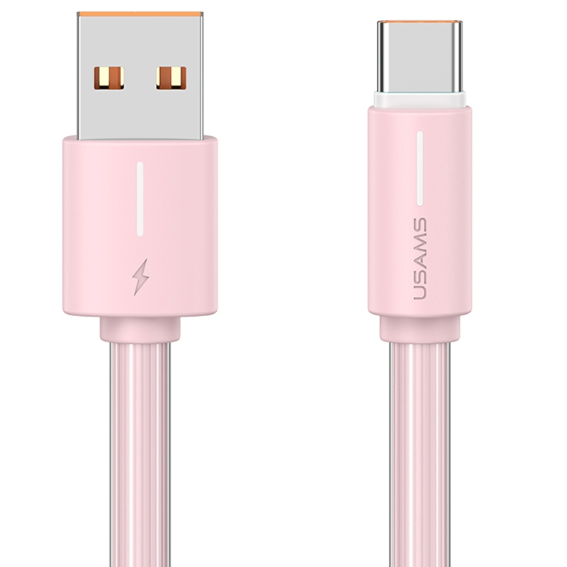 Дата кабель Usams US-SJ732 Bicolor Charging YR Ser. USB to Type-C 3A (1m) (Pink)