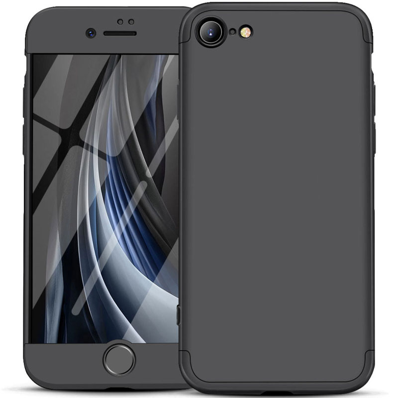 Пластиковая накладка GKK LikGus 360 градусов (opp) для Apple iPhone SE (2022) (Черный)