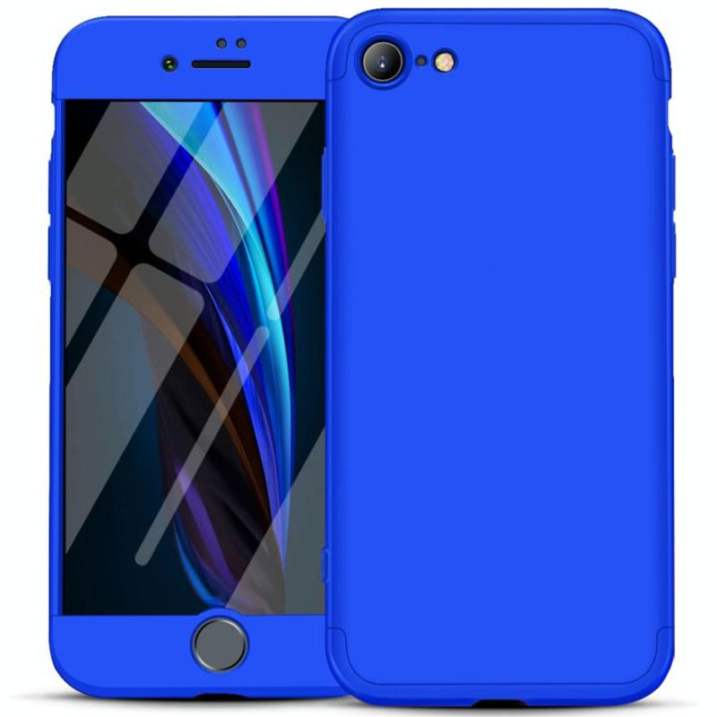 Пластиковая накладка GKK LikGus 360 градусов (opp) для Apple iPhone SE (2020) / 7 / 8 (Синий)