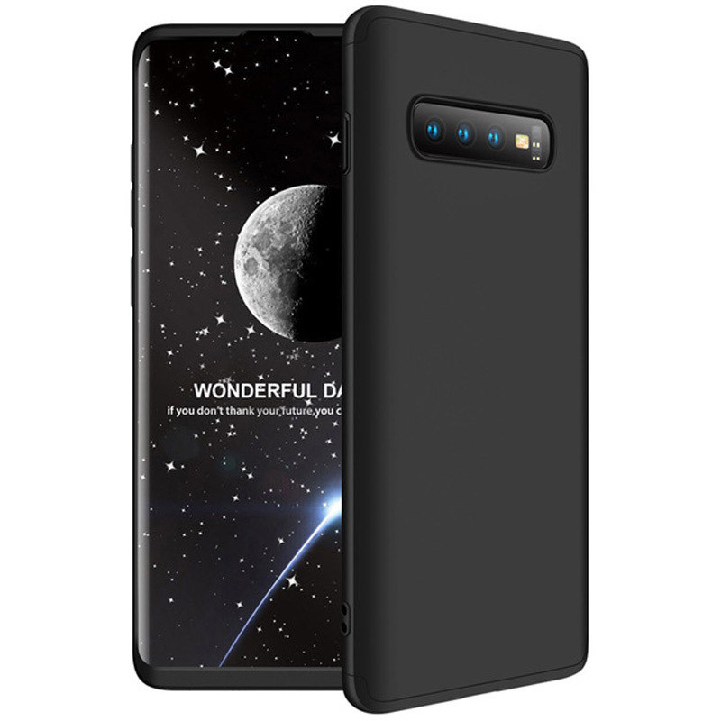 Пластиковая накладка GKK LikGus 360 градусов (opp) для Samsung Galaxy S10 (Черный)