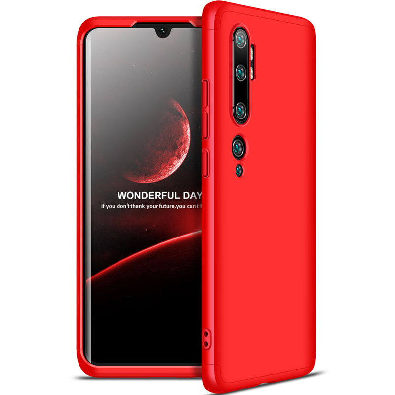 Пластиковая накладка GKK LikGus 360 градусов (opp) для Xiaomi Mi Note 10 / Note 10 Pro / Mi CC9 Pro (Красный)