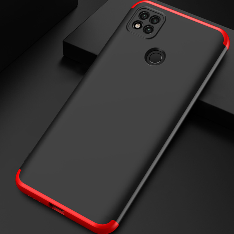 Пластиковая накладка GKK LikGus 360 градусов (opp) для Xiaomi Redmi 10C Черный / Красный на onecase.com.ua