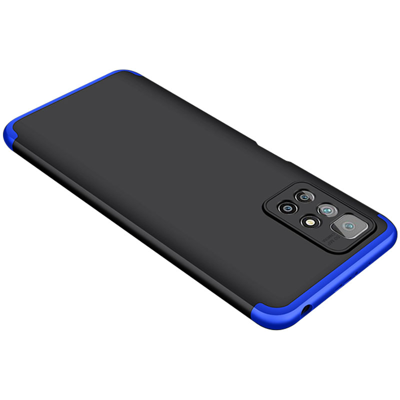 Пластиковая накладка GKK LikGus 360 градусов (opp) для Xiaomi Redmi 10 (Черный / Синий)