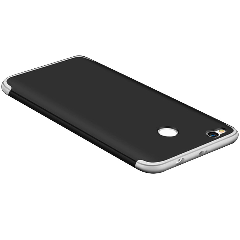 Пластиковая накладка GKK LikGus 360 градусов (opp) для Xiaomi Redmi 4X (Черный / Серебряный)
