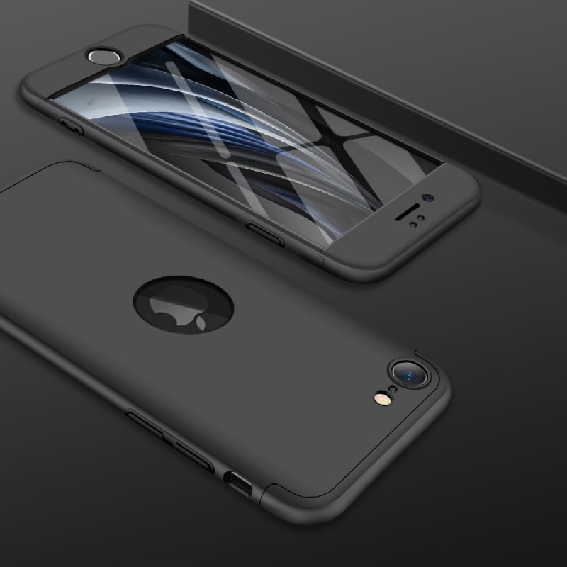 Купить Пластиковая накладка GKK LikGus 360 градусов (opp) с лого для Apple iPhone SE (2020) Черный на onecase.com.ua
