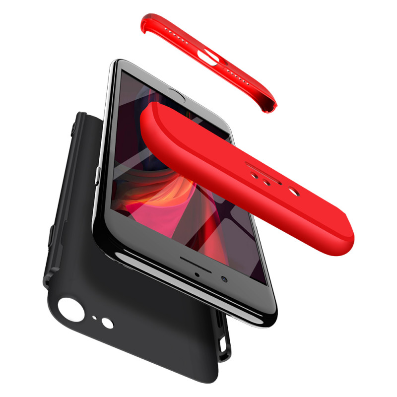 Пластиковая накладка GKK LikGus 360 градусов (opp) с лого для Apple iPhone SE (2020) Черный / Красный в магазине onecase.com.ua