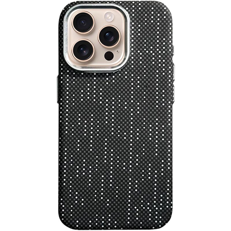 Пластикова накладка Kevlar with Magnetic Safe для Apple iPhone 13 Pro Max (6.7") (White line)