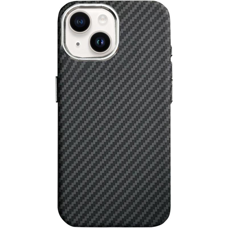 Пластикова накладка Kevlar with Magnetic Safe для Apple iPhone 14 (6.1") (Carbon)