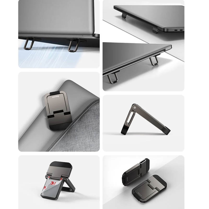 Подставка для ноутбука Baseus Slim Laptop Kickstand (2шт) (LUZC00001) Gray в магазине onecase.com.ua