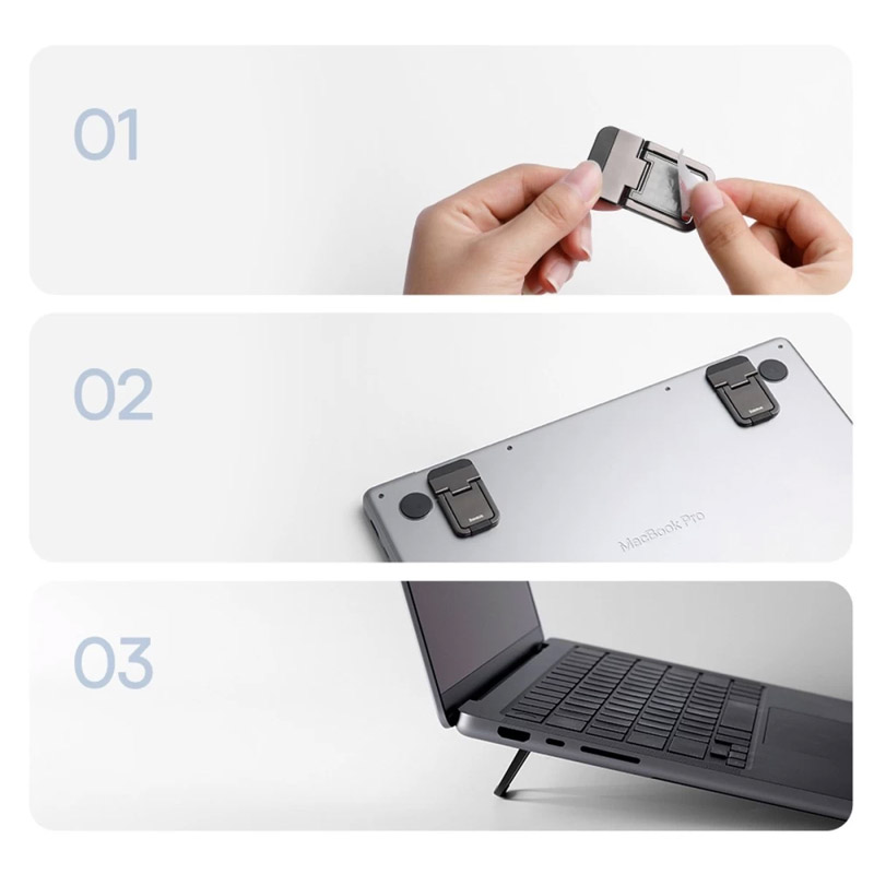 Подставка для ноутбука Baseus Slim Laptop Kickstand (2шт) (LUZC00001) Gray на onecase.com.ua