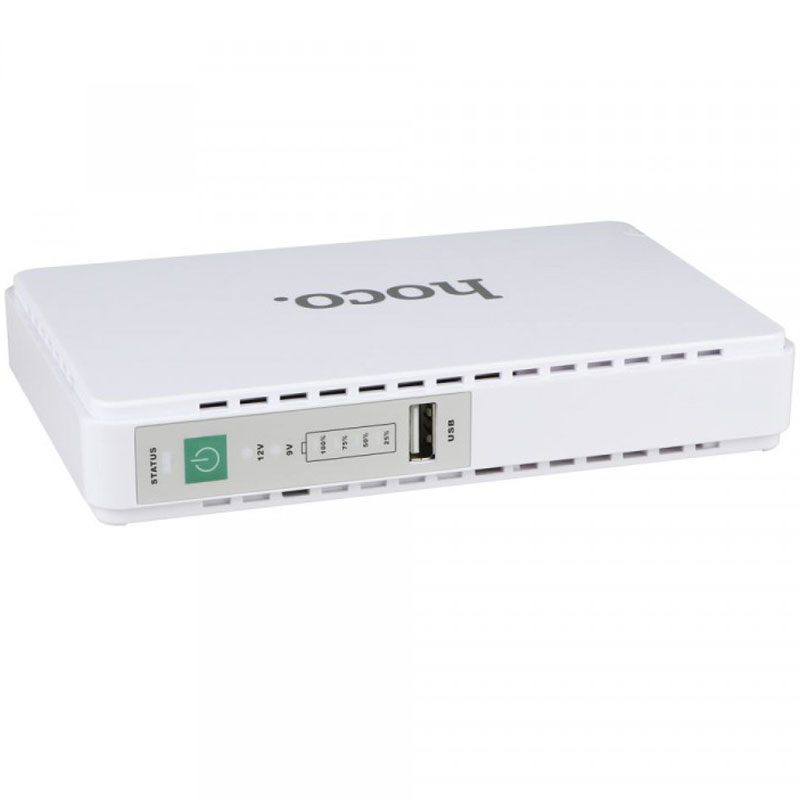 Джерело безперебійного живлення Hoco DB25 Smart Mini UPS для роутерів 5V/9V/12V 8800 mAh (White)