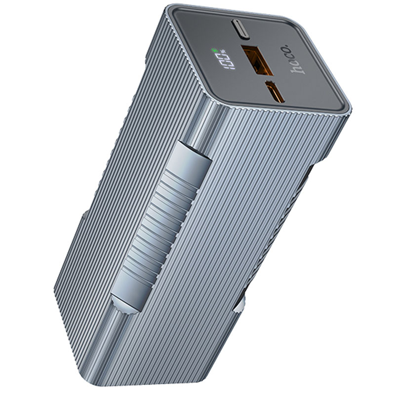 Портативное зарядное устройство Power Bank Hoco Q15 Flashlight 22.5W 10000 mAh (Metal gray)