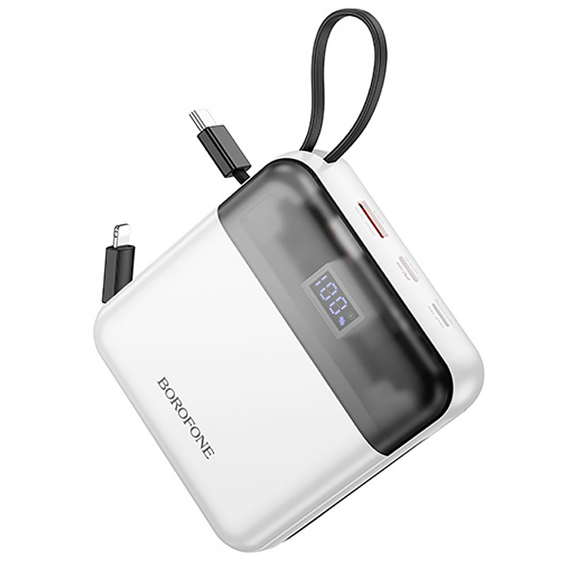 Портативное ЗУ Power Bank BOROFONE BJ64A Distinct 22.5W+PD20W with cable 20000 mAh (White)