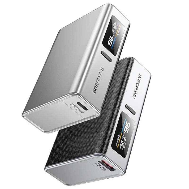 Портативное ЗУ Power Bank BOROFONE BJ72 Energy 22.5W+PD20W with display 10000 mAh (Metal gray)