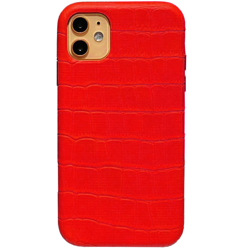Кожаный чехол Croco Leather для Apple iPhone 11 (6.1") (Red)