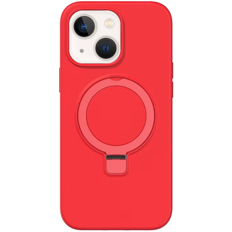 Чохол Silicone Case Full Protective NO LOGO with Ring для Apple iPhone 13 (6.1") (Red)
