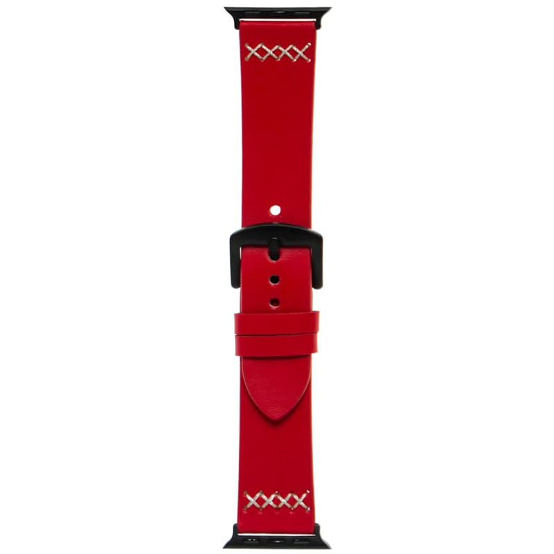 Ремешок кожанный для Apple Watch широкий браслет 38/40mm (Red)