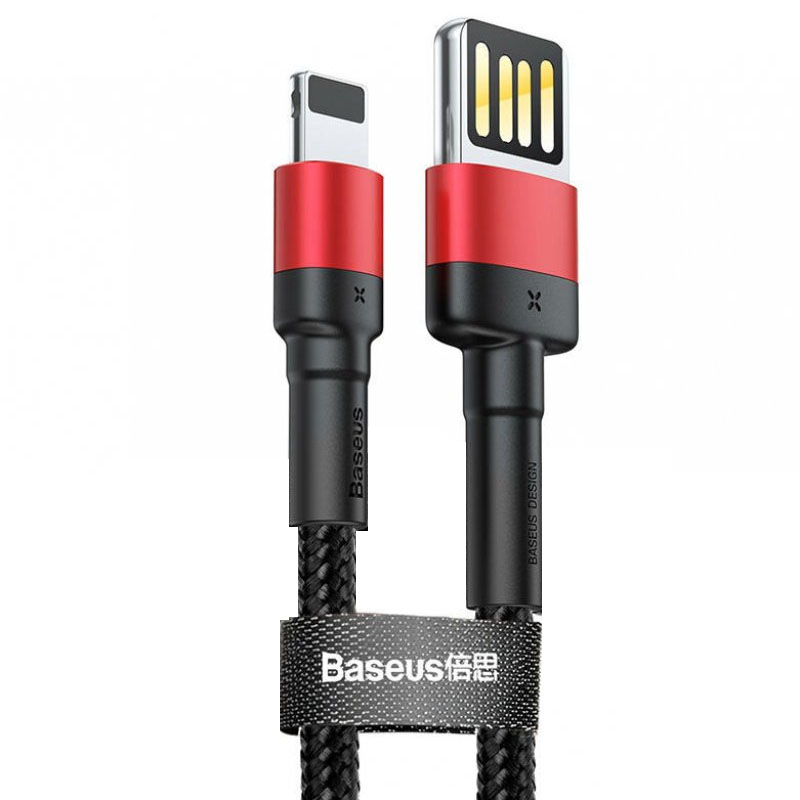Дата кабель Baseus Cafule Lightning Cable Special Edition 2.4A (1m) (CALKLF-G) (Черный / Красный)