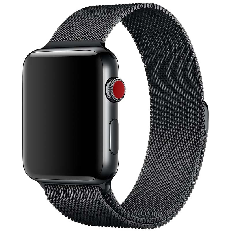 Ремешок Milanese Loop Design для Apple watch 38mm/40mm/41mm (Черный)