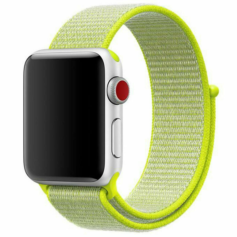 Ремешок Nylon для Apple watch 38mm/40mm/41mm (Салатовый / Neon green)