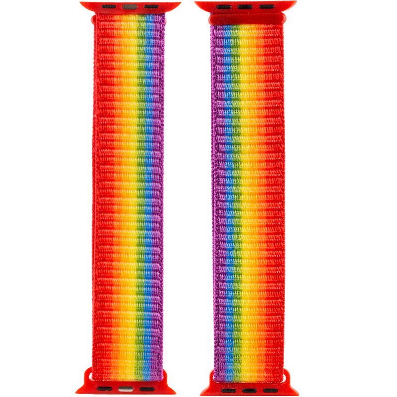 Ремешок Nylon для Apple watch 42mm/44mm/45mm/49mm (Разноцветный / Rainbow)