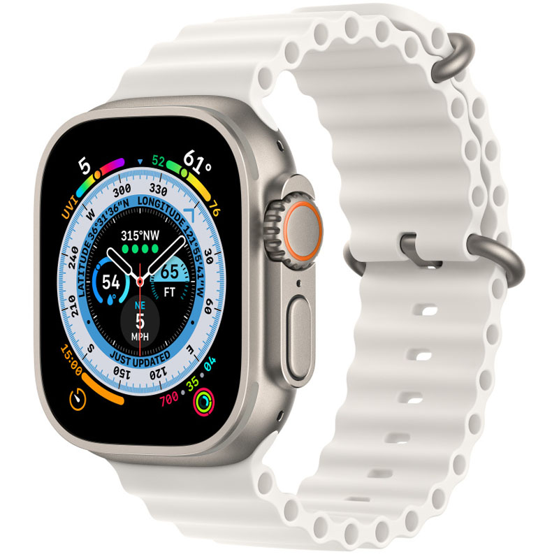 Ремешок Ocean Band для Apple watch 42mm/44mm/45mm/49mm (Белый / White)