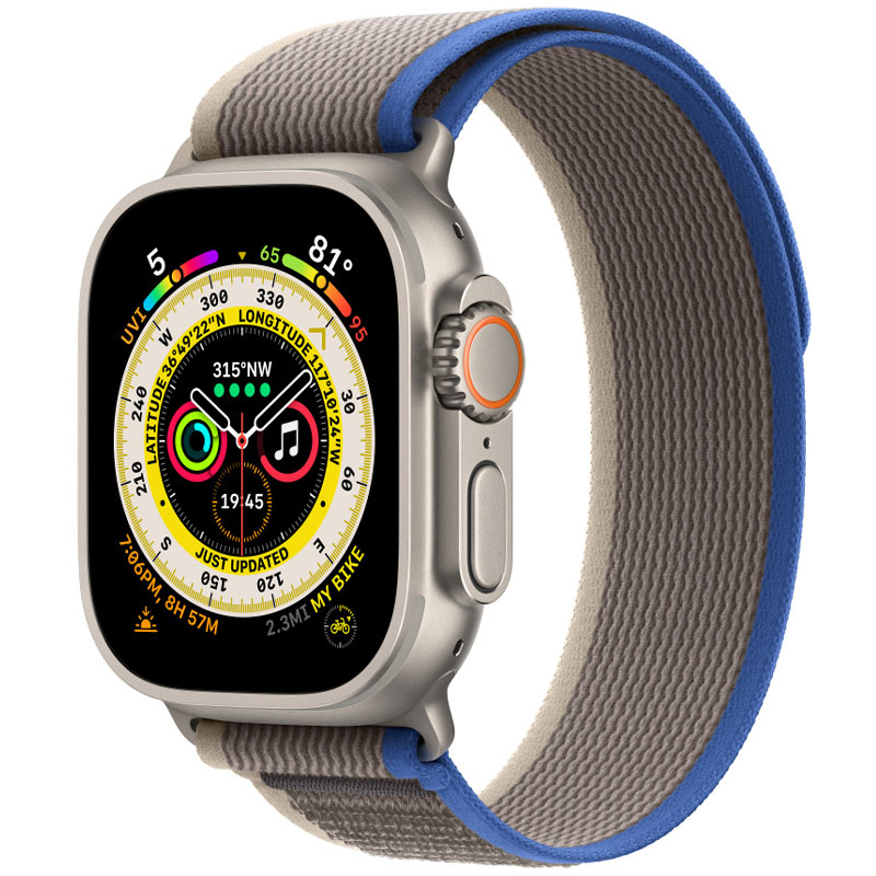 Ремешок Trail Loop для Apple watch 42mm/44mm/45mm/49mm (m/l) (Blue / Gray)