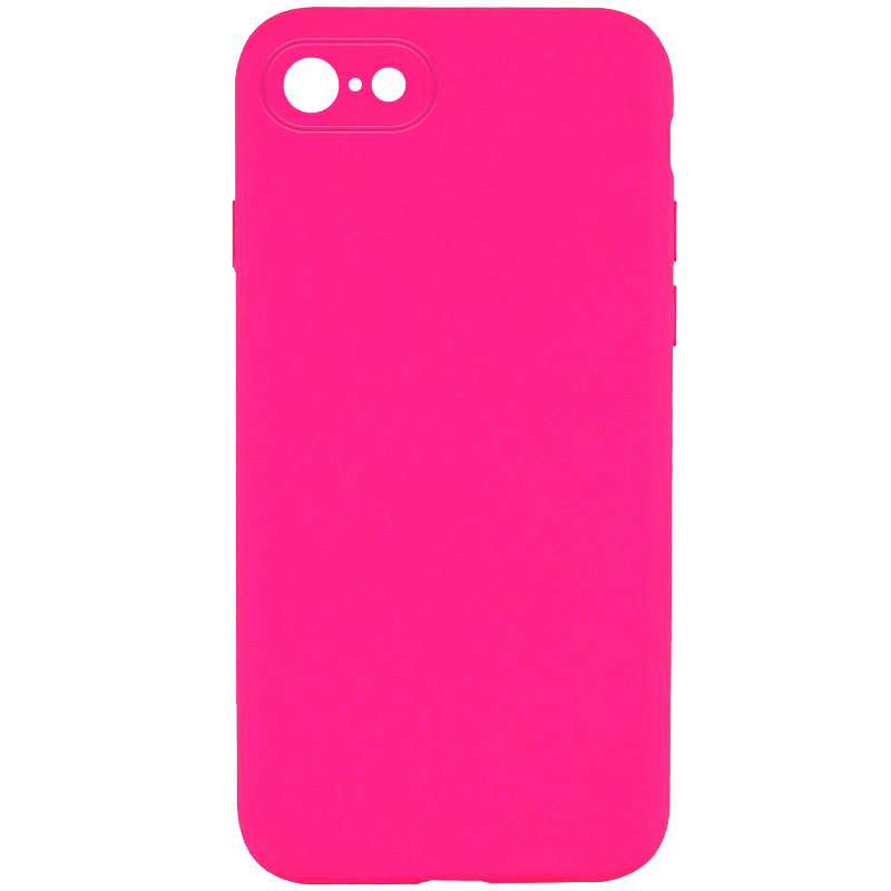 Silicone Case Square Full Camera Protective (AA) NOLOGO для Apple iPhone 7 / 8 / SE (2020) (4.7") (Розовый / Barbie pink)