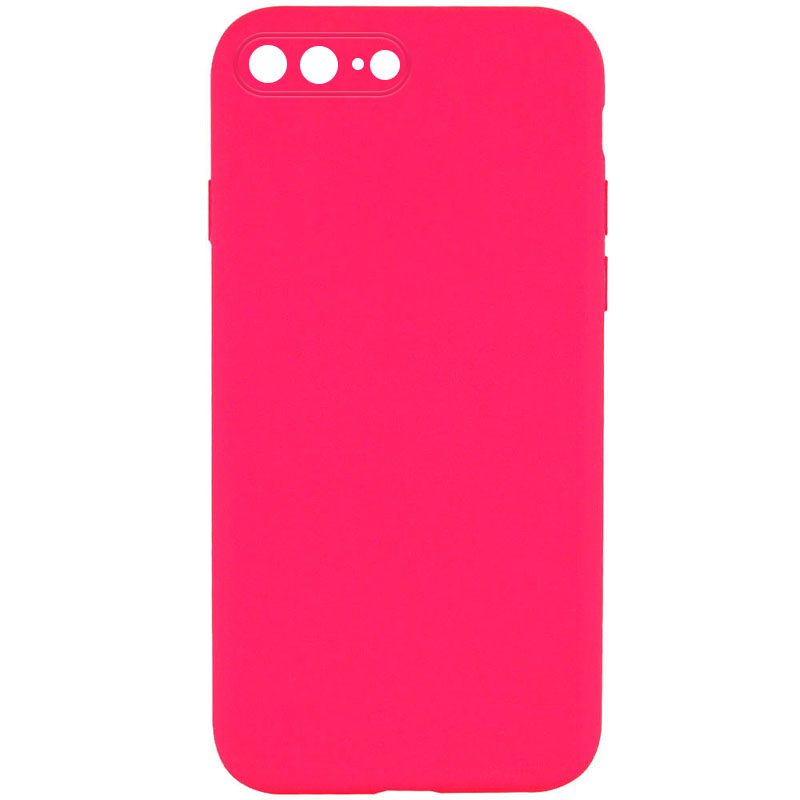 Silicone Case Square Full Camera Protective (AA) NOLOGO для Apple iPhone 7 plus (5.5') (Розовый / Barbie pink)