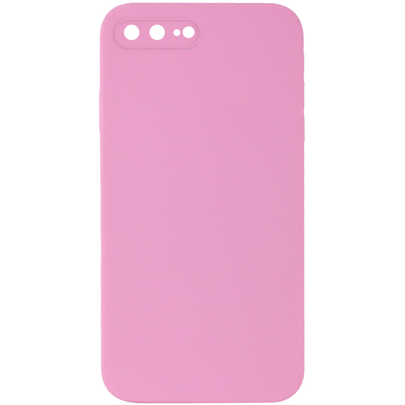 Silicone Case Square Full Camera Protective (AA) NOLOGO для Apple iPhone 7 plus (5.5') (Розовый / Light pink)