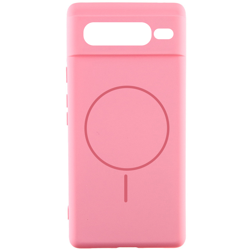 Чехол Silicone Cover Lakshmi Full Camera (AA) with MagFit для Google Pixel 7 Pro (Розовый / Light pink)