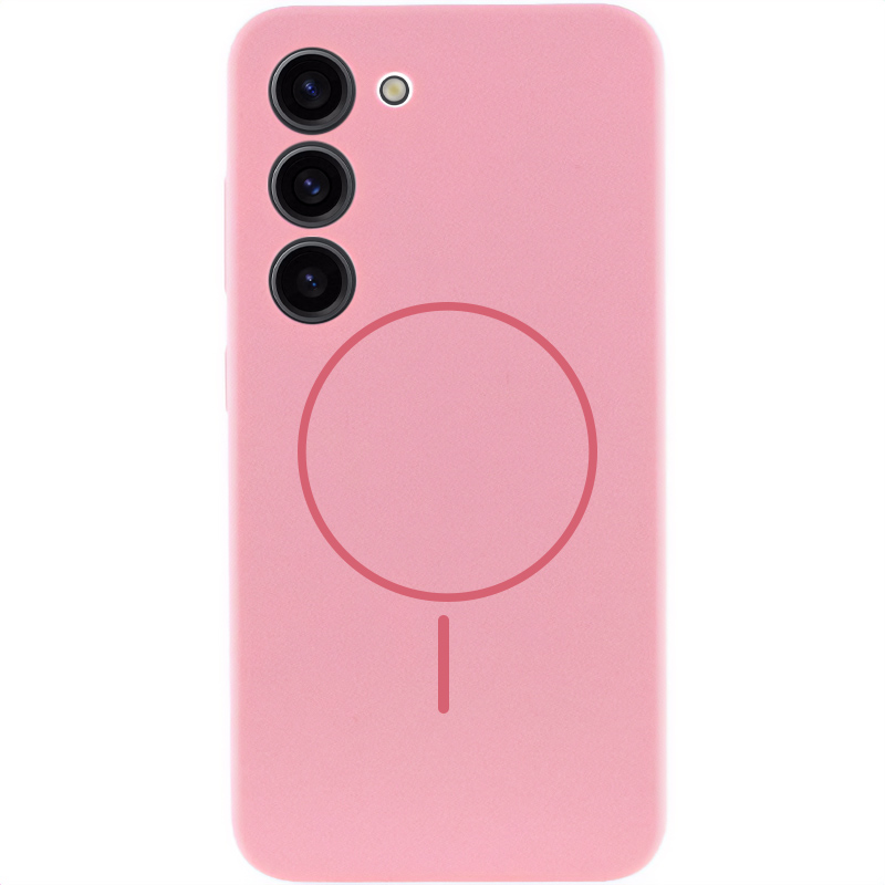 Чехол Silicone Cover Lakshmi Full Camera (AA) with MagFit для Samsung Galaxy S23 (Розовый / Light pink)