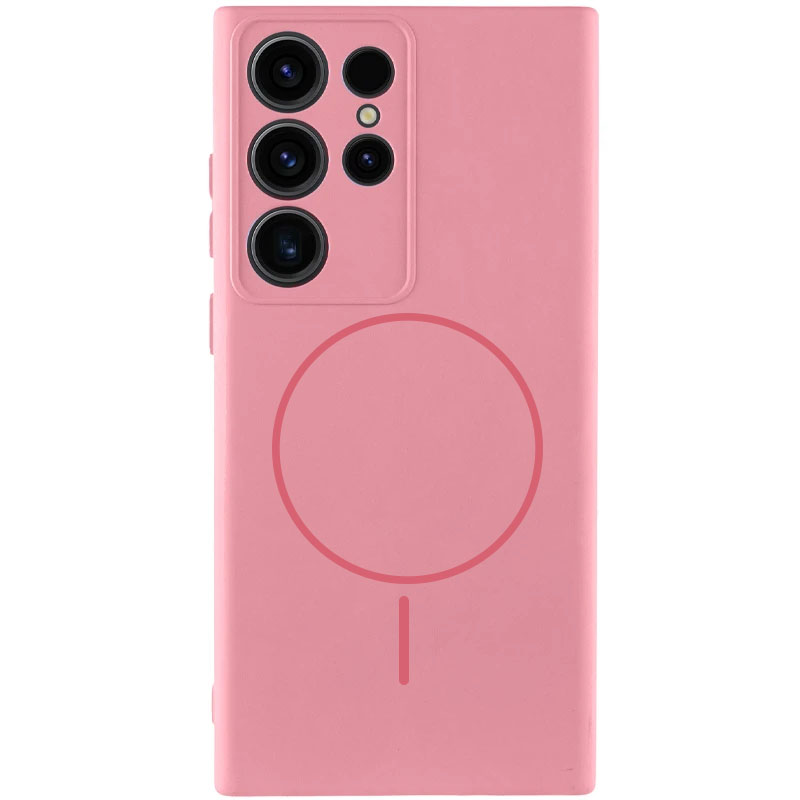 Чохол Silicone Cover Lakshmi Full Camera (AA) with MagFit для Samsung Galaxy S23 Ultra (Рожевий / Light pink)