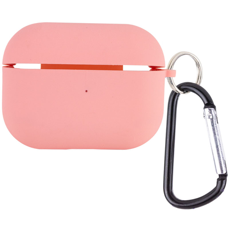 Силиконовый футляр с микрофиброй для наушников Airpods Pro (Розовый / Pink)
