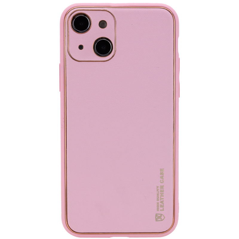 Кожаный чехол Xshield для Apple iPhone 13 (6.1") (Розовый / Pink)