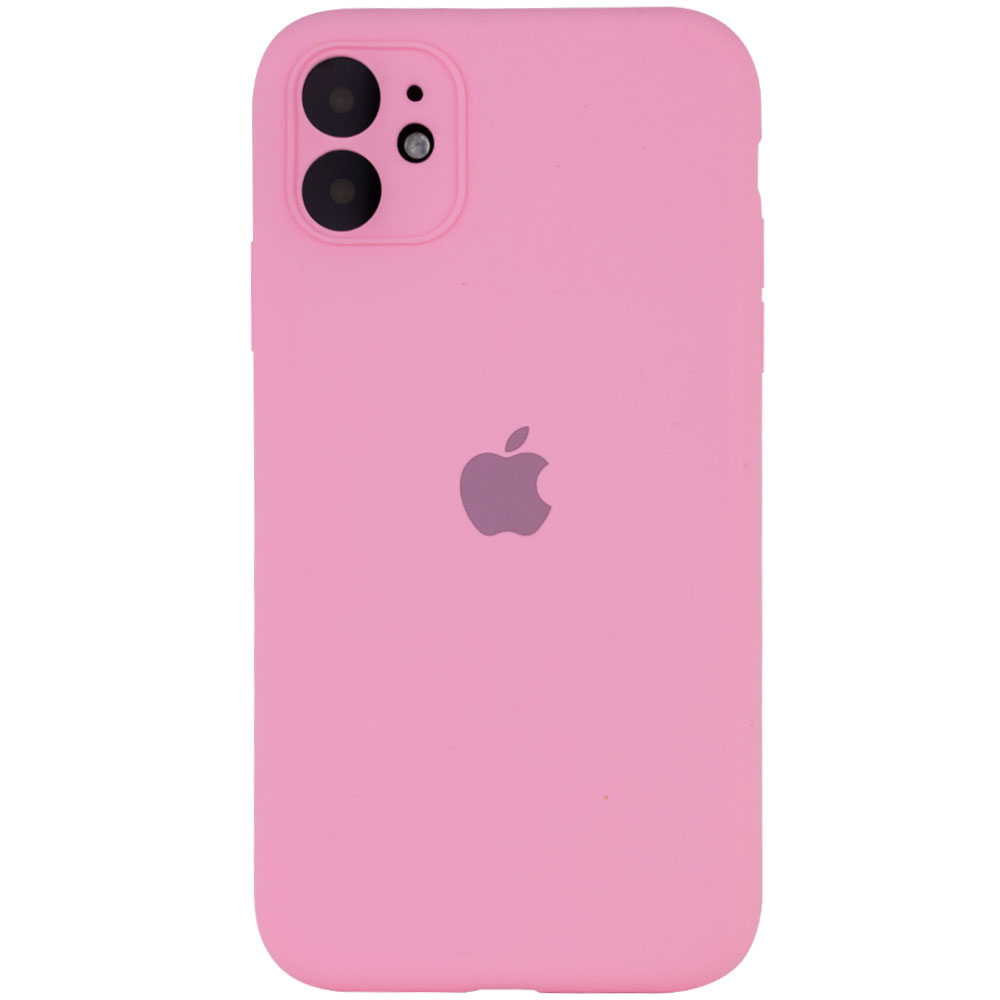 Чехол Silicone Case Full Camera Protective (AA) для Apple iPhone 12 mini (5.4") (Розовый / Light pink)