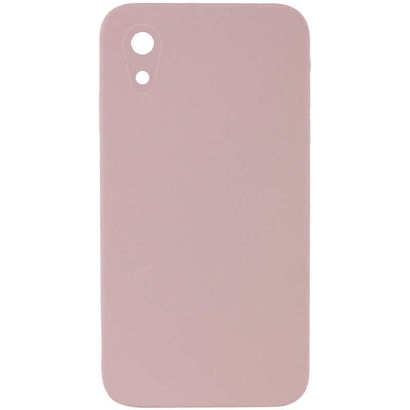 Silicone Case Square Full Camera Protective (AA) NOLOGO для Apple iPhone XR (6.1") (Розовый / Pink Sand)