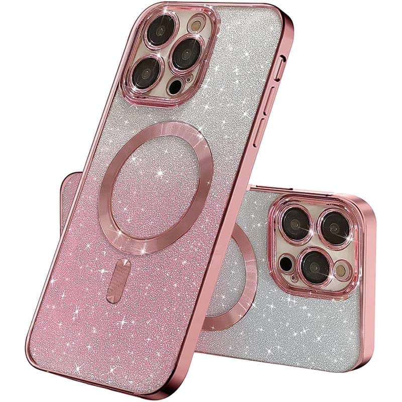 TPU чохол Delight case with MagSafe з захисними лінзами на камеру для Apple iPhone 13 Pro (6.1") (Рожевий / Rose Gold)