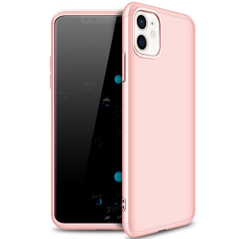 Пластиковая накладка GKK LikGus 360 градусов (opp) для Apple iPhone 12 (6.1") (Розовый / Rose gold)
