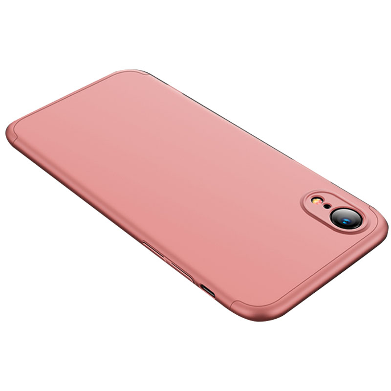 Пластиковая накладка GKK LikGus 360 градусов (opp) для Apple iPhone XR (6.1") (Розовый / Rose gold)