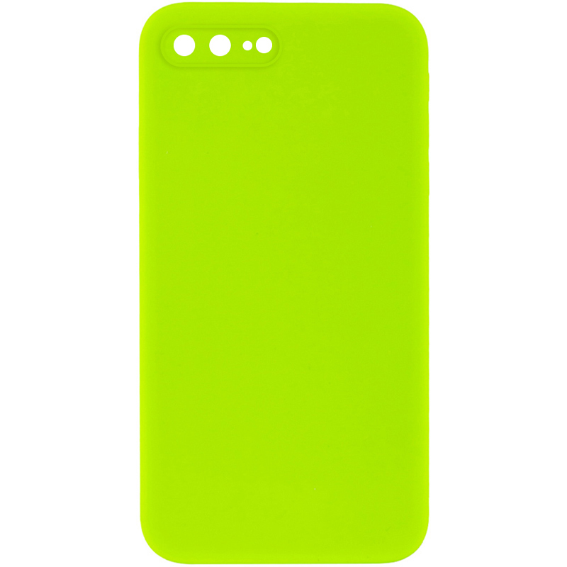 Silicone Case Square Full Camera Protective (AA) NOLOGO для Apple iPhone 7 plus (5.5') (Салатовый / Neon green)