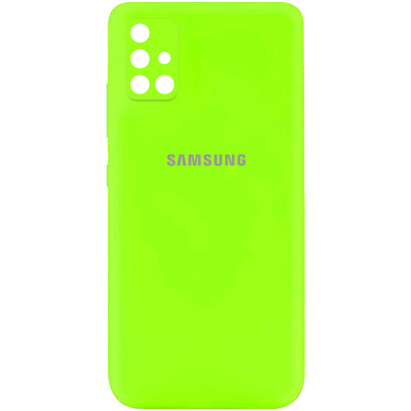 Чехол Silicone Cover My Color Full Camera (A) для Samsung Galaxy A51 (Салатовый / Neon green)