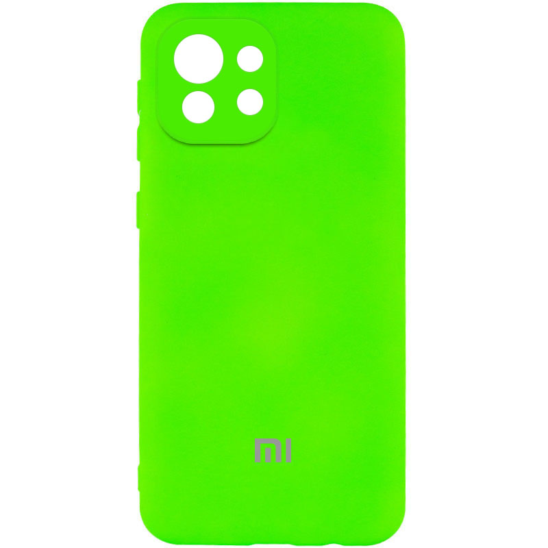 Чехол Silicone Cover My Color Full Camera (A) для Xiaomi Mi 11 Lite (Салатовый / Neon green)
