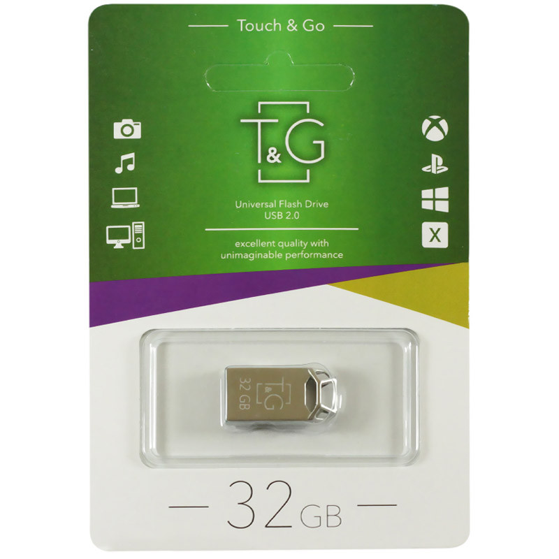 Флеш-драйв USB Flash Drive T & G 110 Metal Series 32GB (Срібний)