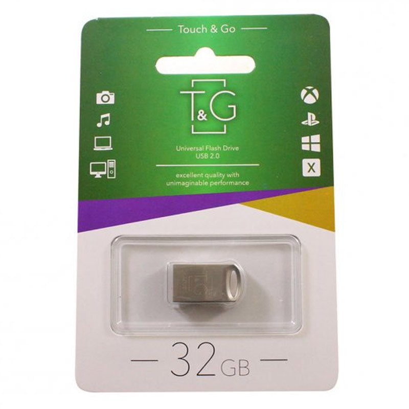 Флеш-драйв USB Flash Drive T&G 105 Metal Series 32GB (Серебряный)