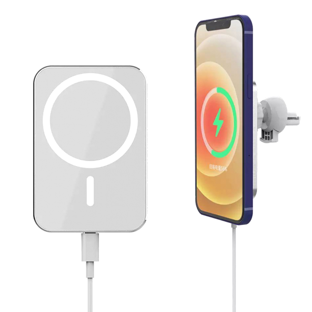 Автотримач з БЗП MagSafe 15W (Сірий)
